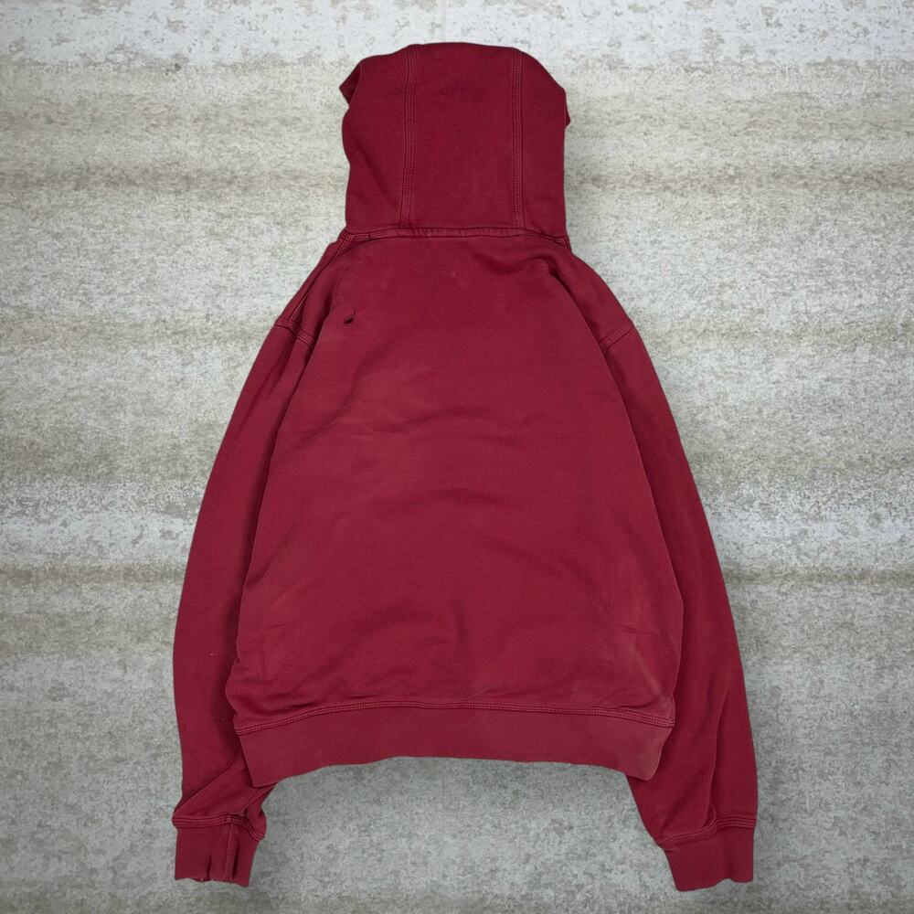 Vintage Y2K Nike Hoodie Mens M Red Black Swoosh Cotton Pullover - Picture 2 of 6